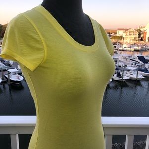 BCBG Yellow Lime Short Sleeve Top Small MaxAzria